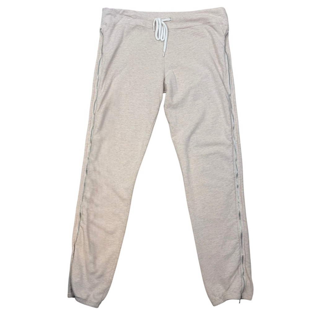 Monrow Medium Joggers Blush Pink Side Zip Moto Sweatpants Drawstring Loungewear